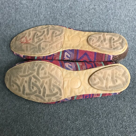 The Sak Frannie Ballet Flats Womens Sz 8 Boho Aztec Navajo Woven Leather Canvas - Picture 10 of 10